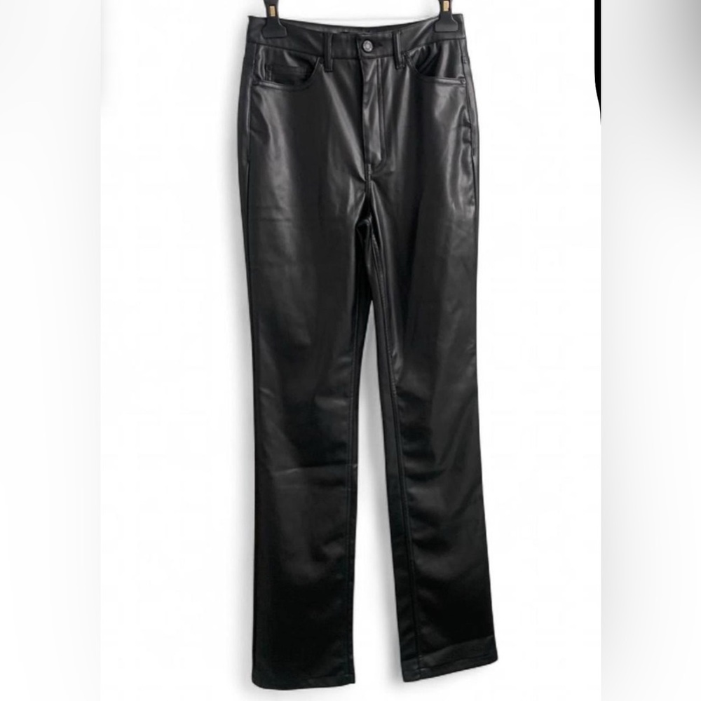 AFRM faux black leather Pants straight leg size 27 leather pant